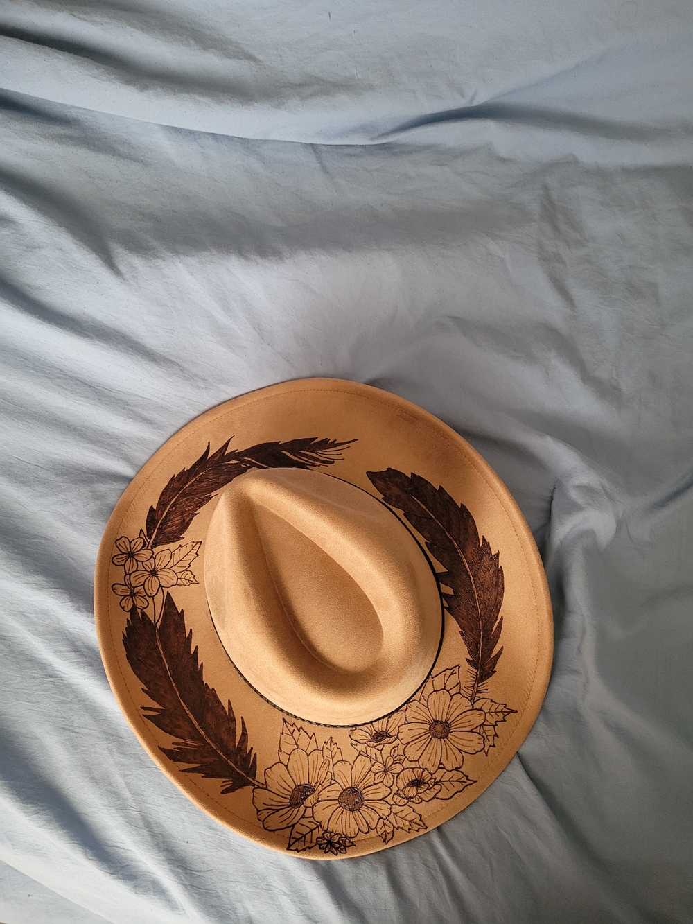 Hand Burned Cowgirl Hat - Picture 3 of 3